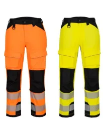 Pantaloni da Lavoro Portwest Alta Visibilità PW3 Harness T142 Stretch Multitasche