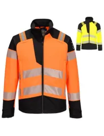 Giacca da Lavoro Portwest Alta Visibilità FR718 Softshell Multitasche Impermeabile Multinorm