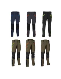 Fuori tutto - Pantaloni da Lavoro Multitasche Stretch Cofra Velten V621-0-04 Taglia 46 Colore Antracite Nero Arancione