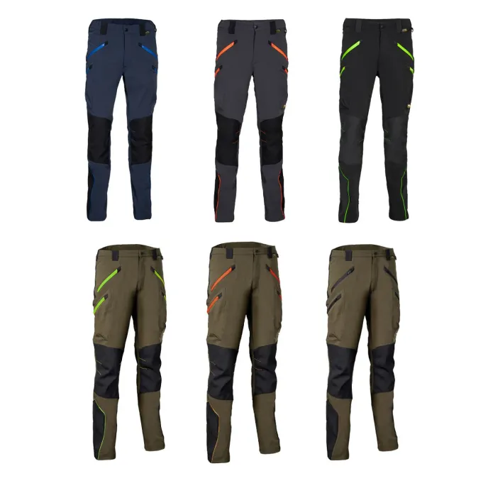 Fuori tutto - Pantaloni da Lavoro Multitasche Stretch Cofra Velten V621-0-04 Taglia 46 Colore Antracite Nero Arancione