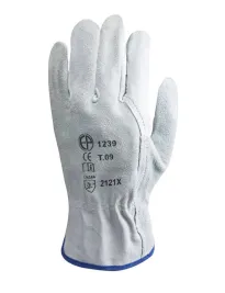 10 Paia - Guanti Da Lavoro Coverguard In Pelle Eurostrong MO1240 Rischi Meccanici