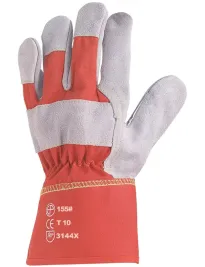 60 Pezzi - Guanti Da Lavoro Coverguard In Pelle Eurostrong MO155 Rischi Meccanici