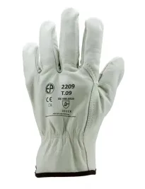 12 Paia - Guanti Da Lavoro Coverguard In Pelle Eurostrong MO2210 Rischi Meccanici