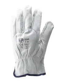 10 Paia - Guanti Da Lavoro Coverguard In Pelle Eurostrong MO2240 Rischi Meccanici