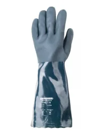 10 Paia - Guanti Da Lavoro Coverguard In PVC Eurochem MO3740 Rischio Chimico