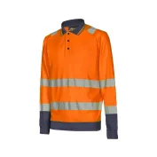 3 Pezzi - Polo da Lavoro Manica Lunga Alta Visibilità U-Power Close WHL389