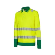 3 Pezzi - Polo da Lavoro Manica Lunga Alta Visibilità U-Power Close WHL389