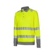 3 Pezzi - Polo da Lavoro Manica Lunga Alta Visibilità U-Power Close WHL389