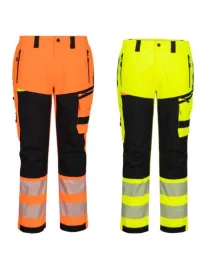 Pantalone da Lavoro Portwest Alta Visibilità DX448 Multitasche Impermeabili