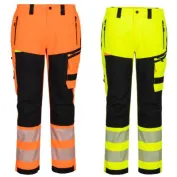 Pantalone da Lavoro Portwest Alta Visibilità DX448 Multitasche Impermeabili