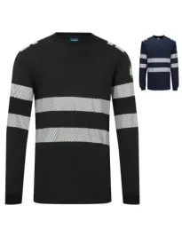 Maglia da Lavoro Portwest FR732 Alta Visibilità Manica Lunga Ignifuga