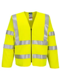 Gilet da Lavoro Portwest Alta Visibilità FR616 Con Zip Manica lunga Antistatico