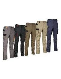 Fuori tutto - Pantaloni da Lavoro Stretch Elasticizzati Multitasche Cofra Mompach V566-0-00 Taglia 50 Colore Fango Nero