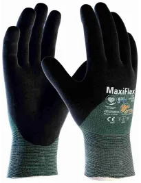 12 Paia - Guanti da Lavoro ATG Maxiflex Cut 42-8753 Rivestito in Nitrile Touchscreen