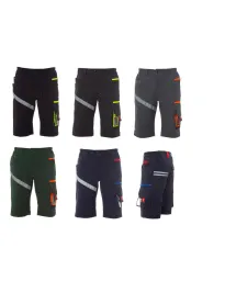 Fuori tutto - Bermuda Unisex da Lavoro Multitasche Stretch Payper Next 4W Shorts AY 7316 colore Blu navy nero taglia 50