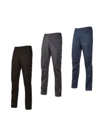 Fuori tutto - Pantaloni da Lavoro Stretch Elasticizzati Multitasche U-Power Bravo Top ST202BC colore WestLake Blu taglia S