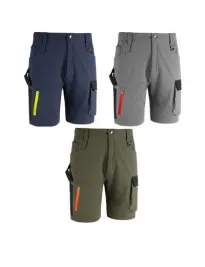 Fuori tutto - Bermuda da Lavoro Multitasche Stretch Sottozero Short S.S. SS400 Taglia L Colore Blu Navy Nero