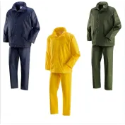 Completo da Lavoro Neri Antipioggia Giacca e Pantaloni Victoria 461050