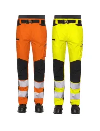 Fuori tutto - Pantaloni Da Lavoro Alta Visibilità Multitasche Stretch Issa Line Extreme Hi Vis 8450NB Taglia M Colore Giallo