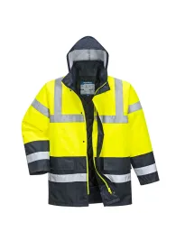 Fuori tutto - Giacca da Lavoro Portwest Alta Visibilità ES466 Impermeabile Multitasche Taglia XS Colore Giallo Fluo Blu Navy