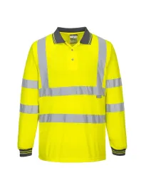 Fuori tutto - Polo da Lavoro Maniche Lunghe Alta Visibilità Portwest S277 Taglia M Colore Arancione