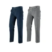 Pantalone da Lavoro Multitasche in Tessuto Cotone Stretch 97% Cotone 3% Elastan  Neri