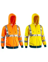 Felpa da Lavoro Alta Visibilità Zip Intera con Cappuccio Sottozero Flash 7680