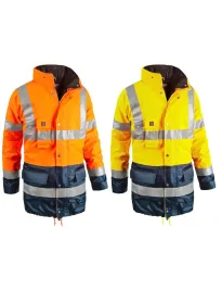 Parka da Lavoro Alta Visibilità Multitasche Impermeabile Sottozero Bi Road 2302