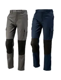 Pantalone da Lavoro Pesante con Ginocchia Rinforzate 437436 Neri