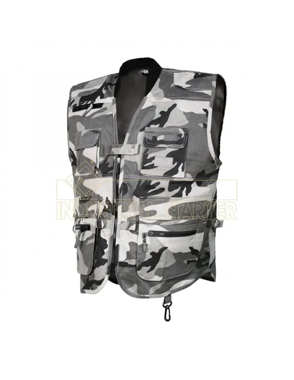 Gilet Da Caccia Mimetico Multitasche In Cotone Con Cartucciere Interne - Foto 5