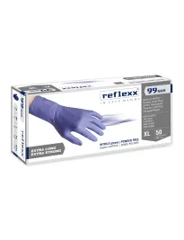 REFLEXX SKU N85-XL GUANTI MONOUSO IN NITRILE SENZA POLVERE ULTRA RESISTENTE  TAGLIA XL 50 PEZZI N85