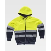 Felpa da Lavoro Zip Lunga con Cappuccio Alta Visibilità C9036 - Workteam