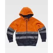 Felpa da Lavoro Zip Lunga con Cappuccio Alta Visibilità C9036 - Workteam