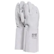 12 Paia - Guanti da lavoro in Pelle Crosta di Bovino Manichetta cm 15 - Issa Line