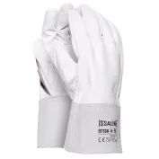 12 Paia - Guanti da lavoro in Pelle Fiore Bovino Manichetta Crosta - Issa Line