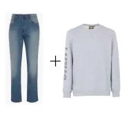 Completo da lavoro Diadora Pantaloni da lavoro in Jeans 5PKT  &  Felpa a girocollo Diadora Sweatshirt Falcon II