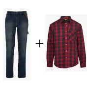 Completo da lavoro Diadora Pantaloni da lavoro in Jeans Stone Plus & Camicia in Flanella Diadora Padded Shirt