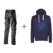 Completo da lavoro Diadora Pantaloni da lavoro Ribstop Stretch Cargo & Felpa con cappuccio Diadora Sweatshirt Hood Grafic