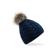 Cappello Fur Pom Pom Cable Beanie Beechfield - B410