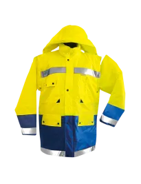 Parka Giubbotto alta visibilità in Nylon spalmato in PVC - GIALLO e BLU