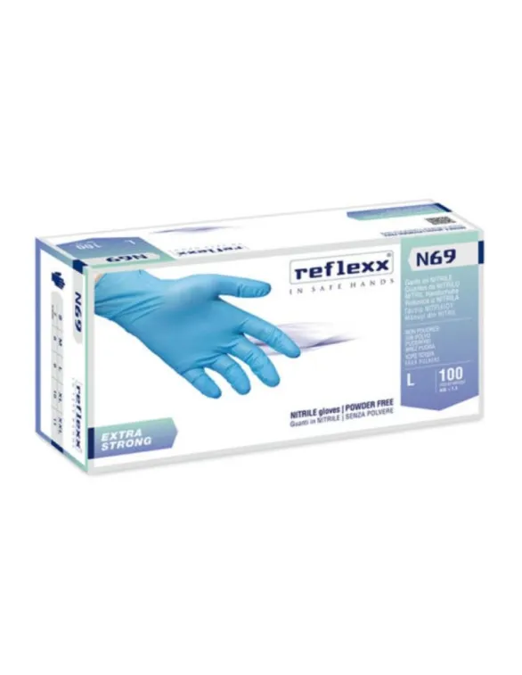 Guanti in Nitrile senza polvere Extra Strong Reflexx N69