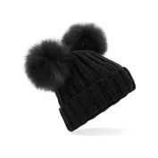 Cappello Faux Fur Double Pop Pom Beanie Beechfield - B414
