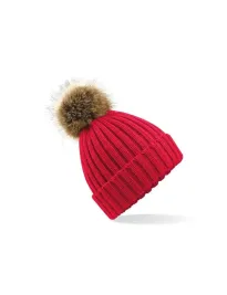 Cappello Fur Pom Pom Chunky Beanie Beechfield - B412