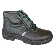 Calzatura nera, tomaia in crosta stampata dollaro - Puntale + lamina S1P