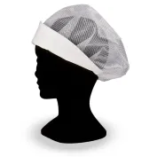 2 Pezzi - Cappello da Lavoro Cuoco 100% Cotone con rete Giblor's Lady 302 2 Pezzi - Cappello da Lavoro Cuoco 100% Cotone con rete Giblor's Lady 302