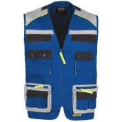 Gilet safari estivo multitasche con dettagli riflettenti - Workteam