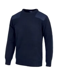 Maglione girocollo in punto grosso con rinforzi - Workteam