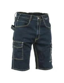 Fuori tutto - Bermuda Jeans da Lavoro Stretch Elasticizzati Multitasche Cofra Manacor V497-0-00 taglia 48 colore blu