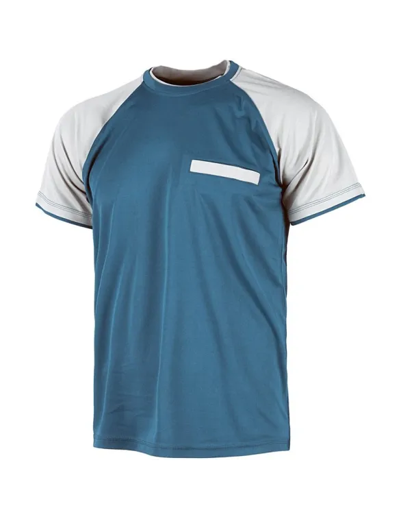 Fuori tutto T shirt combinata manica corta tripla cucitura Workteam taglia 2xl colore azzurro grigio chiaro