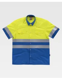 Fuori-tutto - Camicia da Lavoro Combinata Manica Corta Alta Visibilità C3812 - Workteam  taglia 50 colore yellow royal